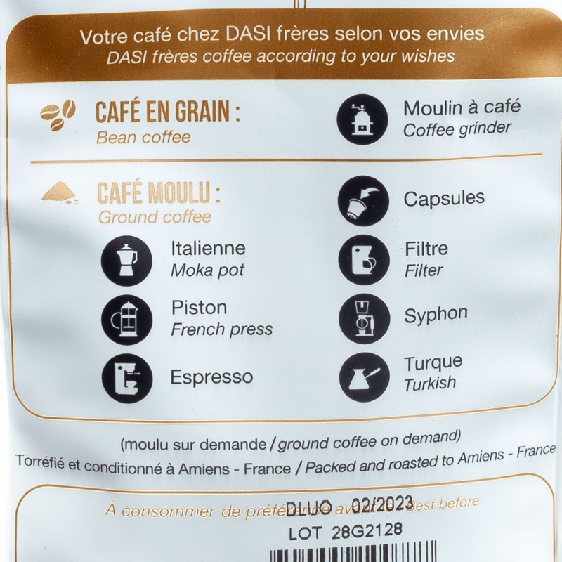 Café de Pâques Grains bio Dasi Frères 250g