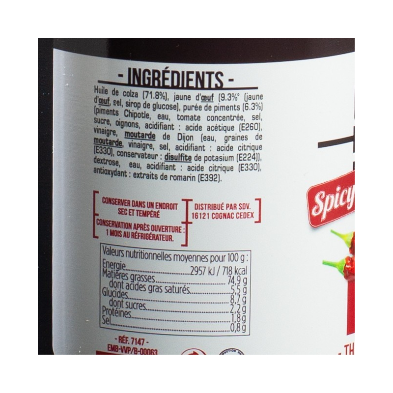 Mayonnaise au piment chipotle Classic Food 950ml  Amériques
