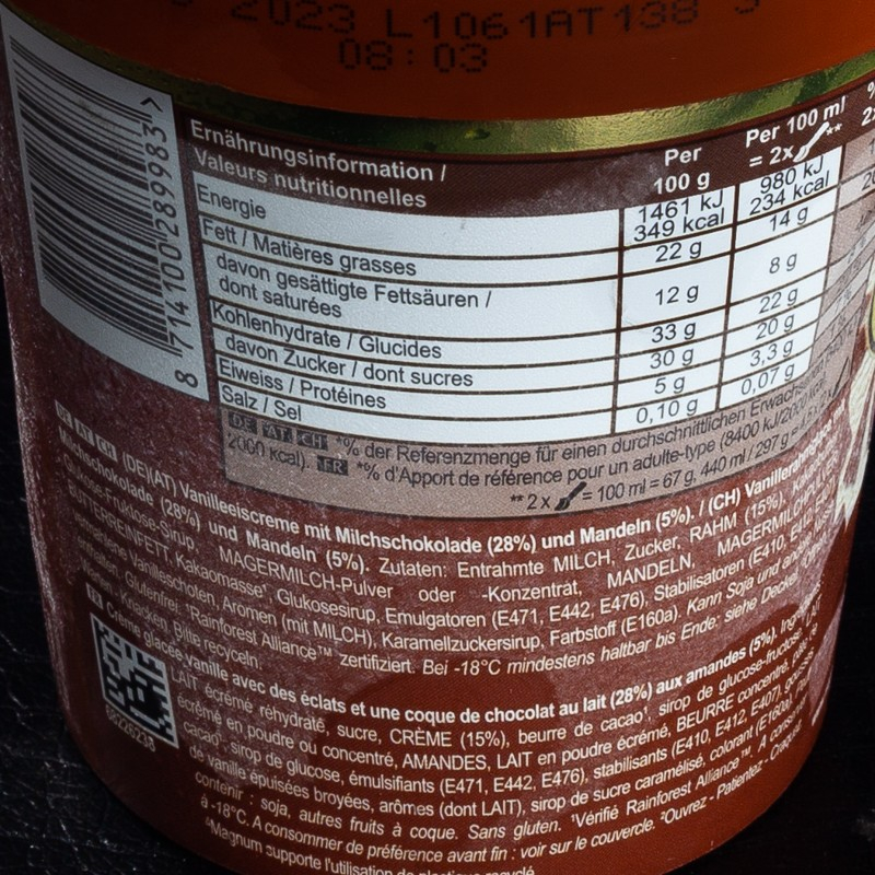 Glace amande 440ml Magnum  Crème glacée