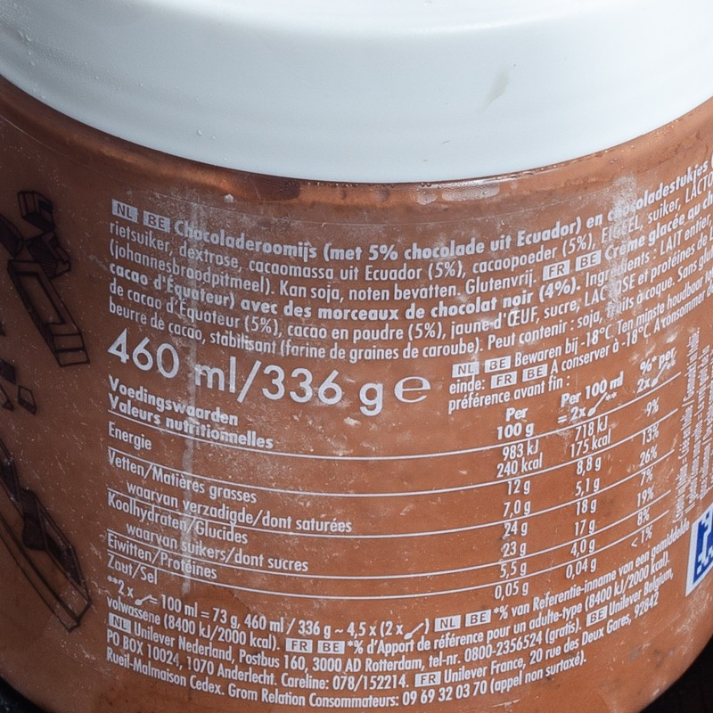 Glace chocolat noir 460ml Grom  Crème glacée