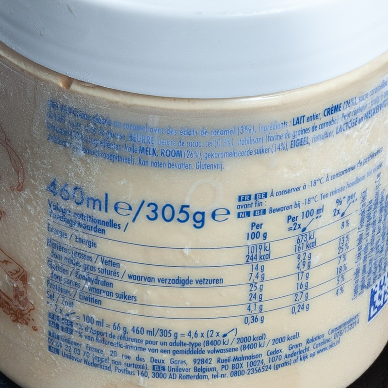 Glace caramel au sel 460ml Grom  Crème glacée