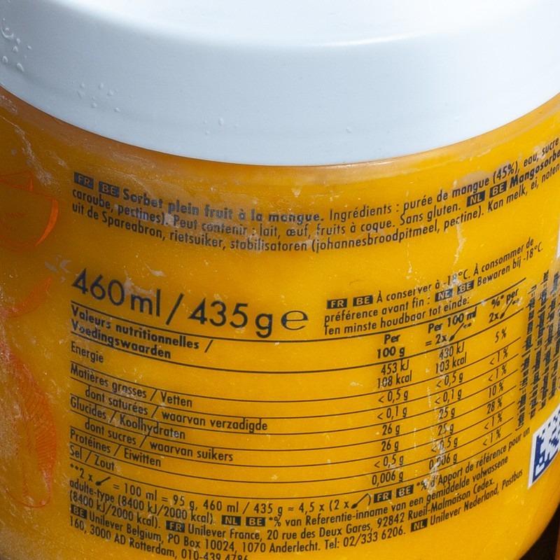 Glace mangue 460ml Grom  Crème glacée