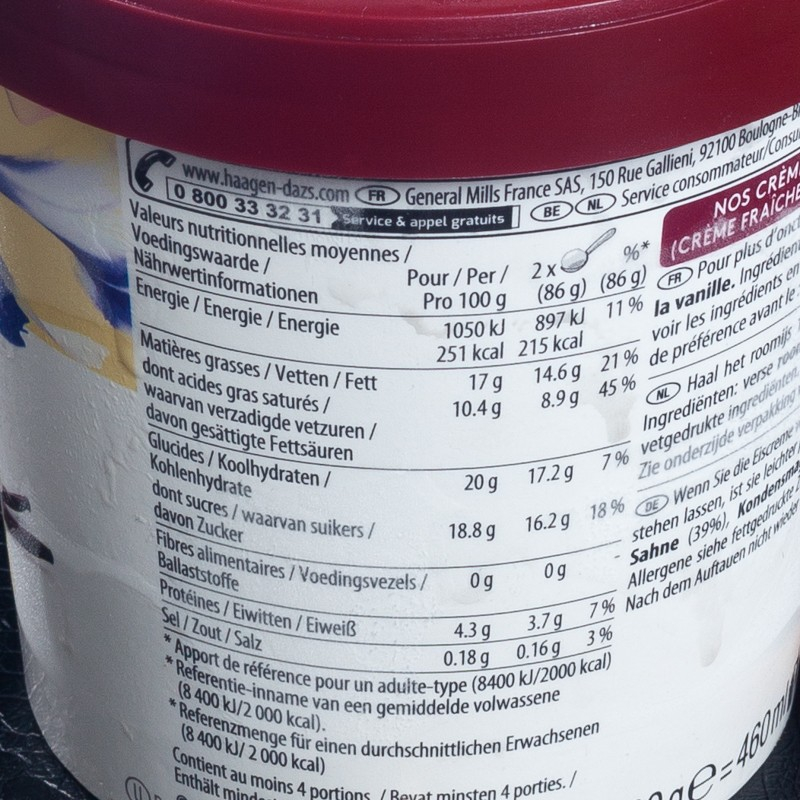 Vanille 460ml Häagen-dazs  Crème glacée