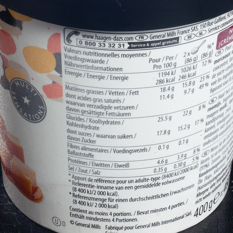 Speculos caramel biscuit 460ml Häagen-Dazs  Crème glacée