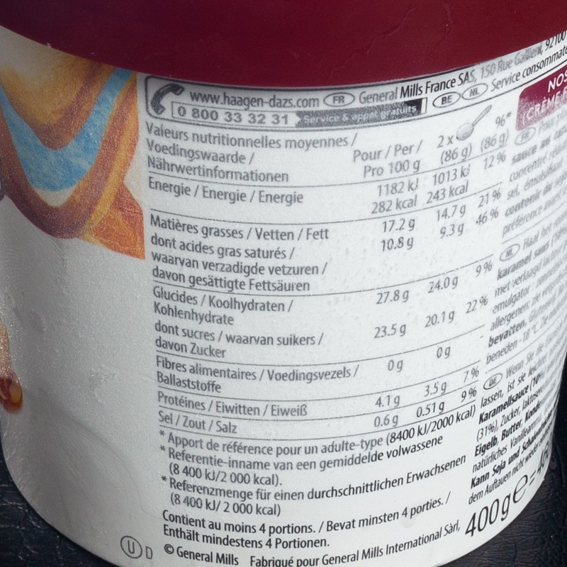 Caramel beurre salé 460ml Häagen-Dazs  Crème glacée