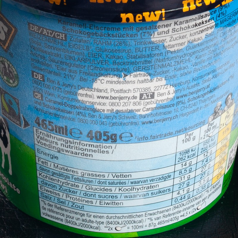 Glace caramel brownie party 465ml Ben & Jerry's  Crème glacée