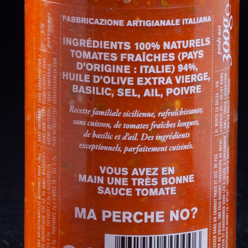 NPT - Sauce tomates fraîches et basilic La Checca Al dente 300g  A NE PAS TOUCHER