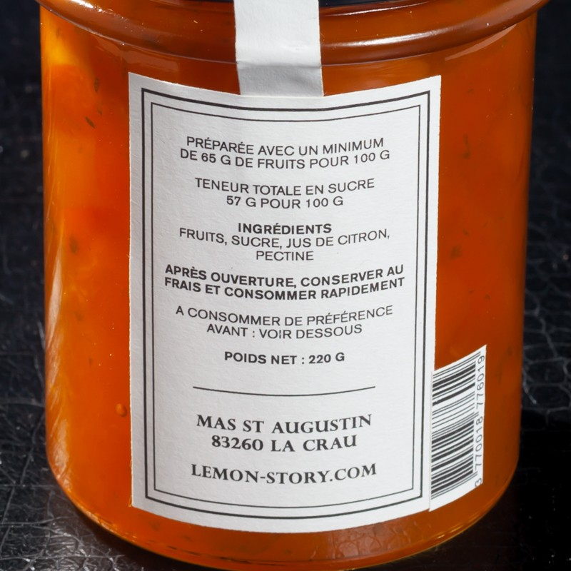 NPT - Confiture abricot combawa Lemon Story 220g  A NE PAS TOUCHER