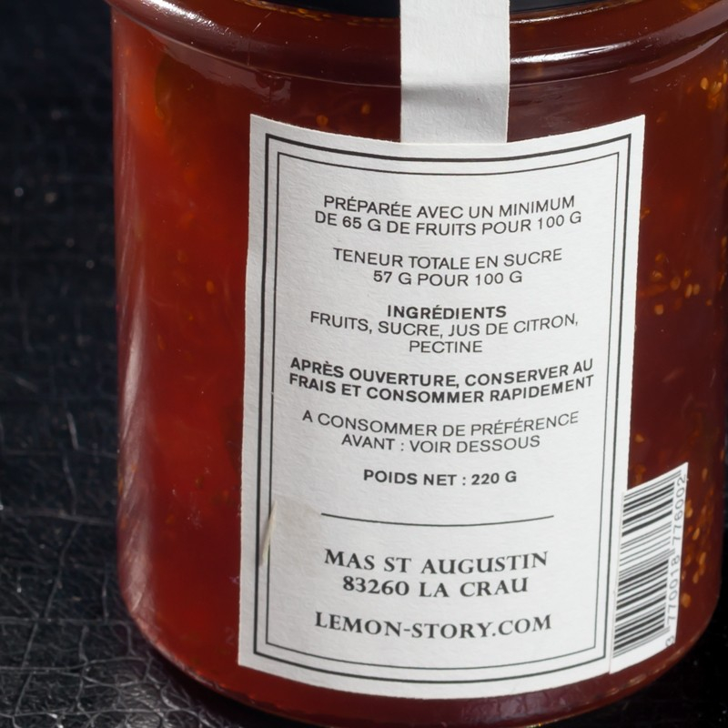 NPT - Confiture figues et zestes de citron Lemon Story 220g  A NE PAS TOUCHER