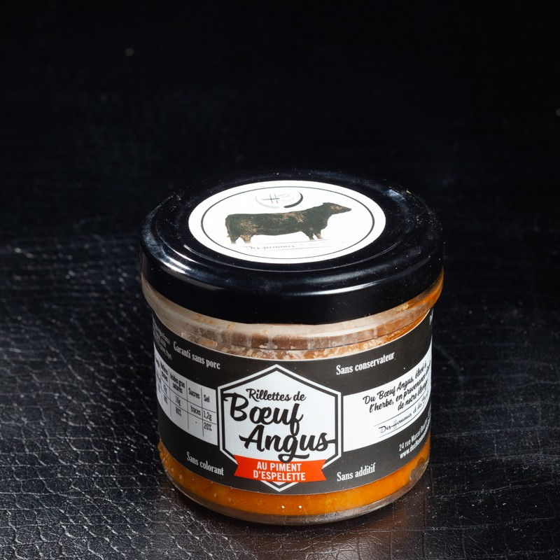 NPT - Rillettes angus piment d'Espelette Des Hommes et Des Bœufs 90g  A NE PAS TOUCHER