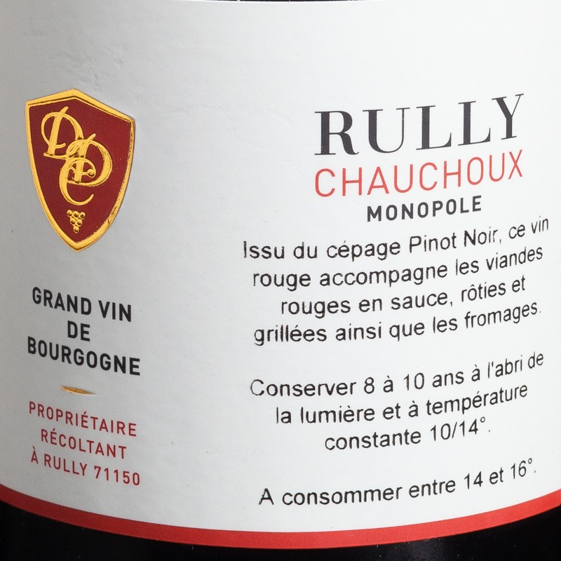 Rully rouge 75cl Domaine des Chauchoux  Vins rouges