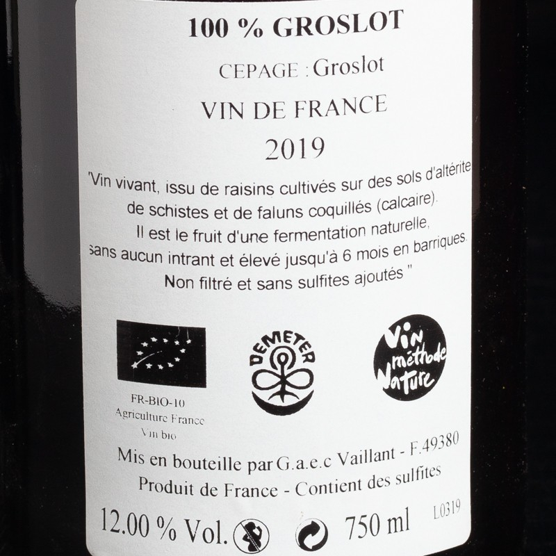 Groslot 75cl Domaine Les Grandes vignes  Loire