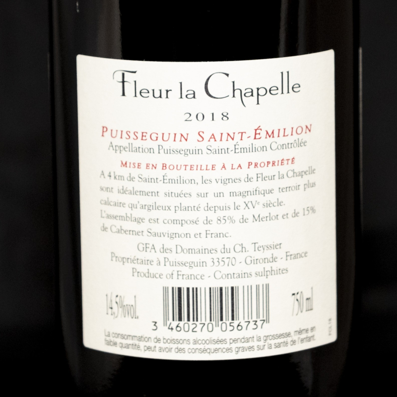 Puisseguin Saint Émilion 75cl Château Fleur la Chapelle  Bordeaux