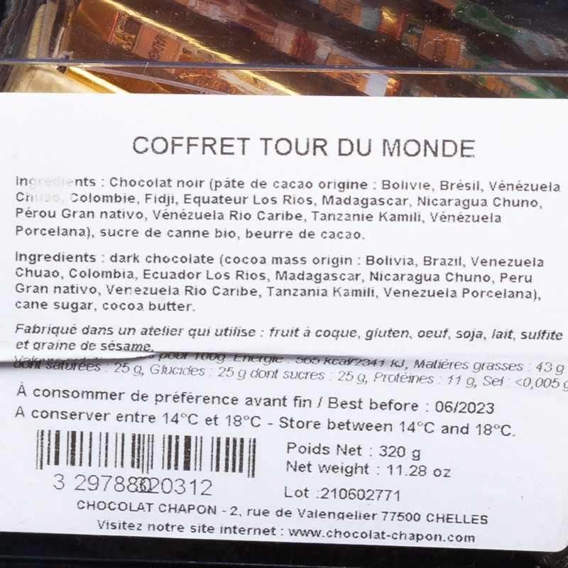 NPT - Coffret chocolat tour du monde Chapon chocolatier 320g  A NE PAS TOUCHER