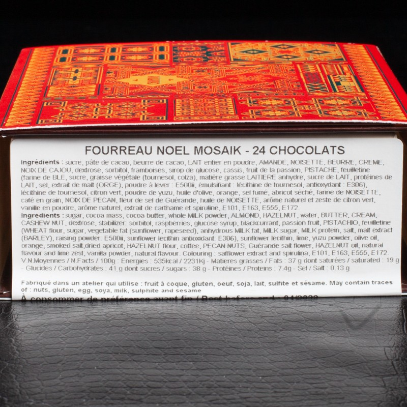 NPT - Fourreau mosaïk 24 chocolat Chapon chocolatier 235g  A NE PAS TOUCHER