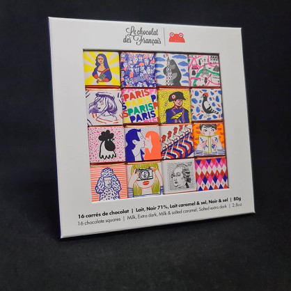 Coffret 16 carrés de chocolat 71% 80g Le Chocolat des Français  Coffret de chocolat