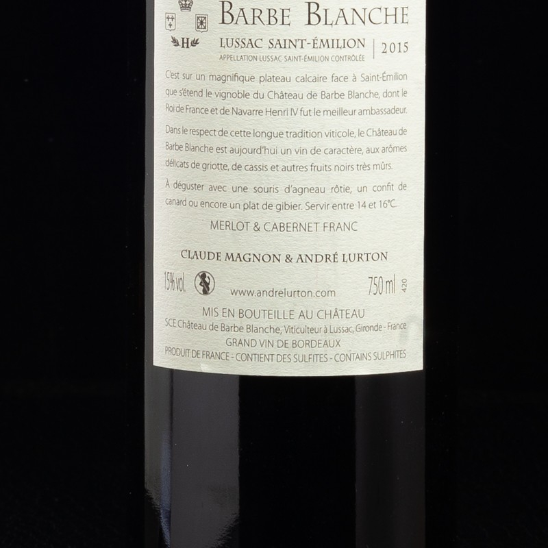 Lussac Saint Emilion 75cl Château Barbe Blanche  Bordeaux
