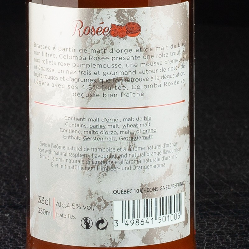 NSA - Bière Aromatisée Colomba Rosée 4.50% 25cl  NSA