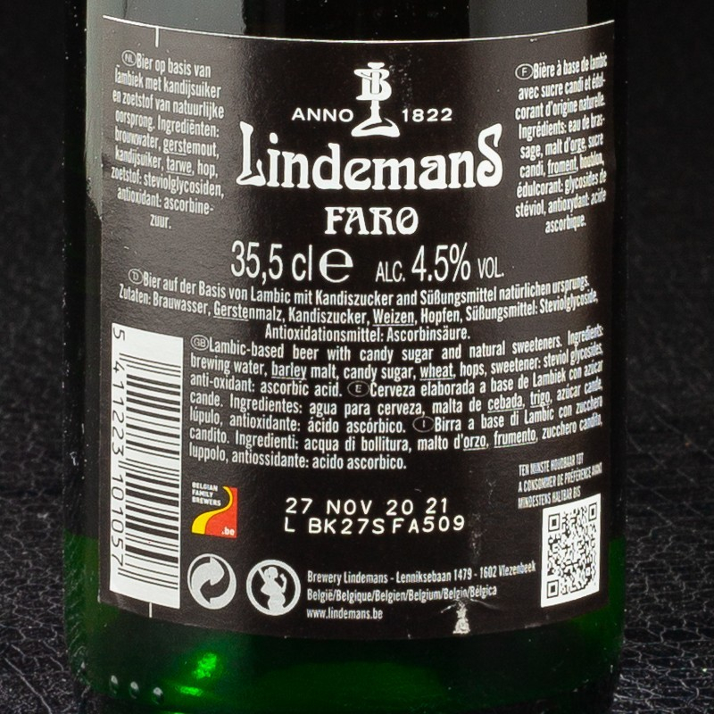 NSA - Bière Aromatisée Lindemans Faro 4.20% 25cl  NSA