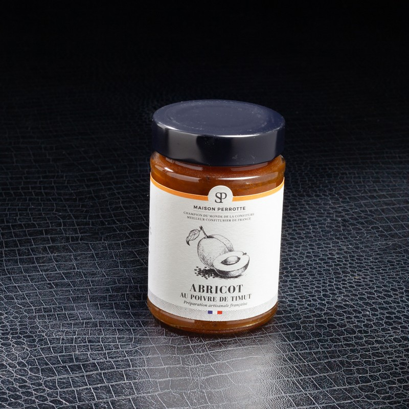Maison Perrotte confiture abricot poivre de Timut 220gr  Confitures