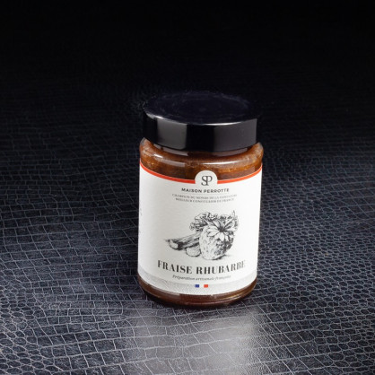 Confiture fraise rhubarbe 220g Maison Perrotte  Confitures