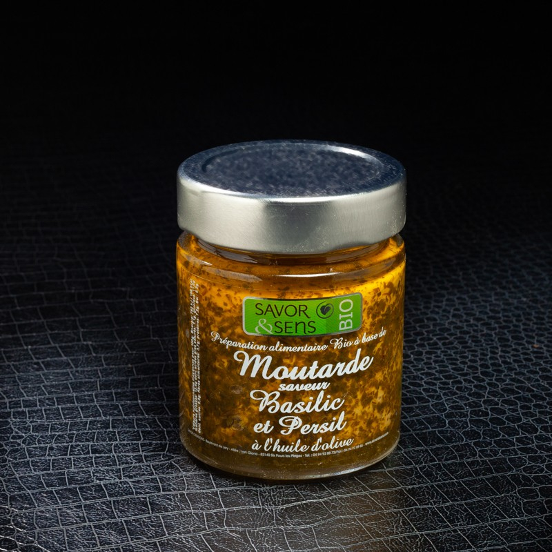 NPT - Moutarde bio basilic persil Savor&Sens 100gr  Accueil