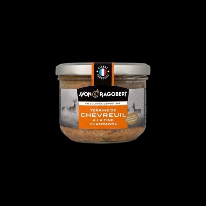 Terrine chevreuil fine champagne 180g Avon Et Ragobert  Terrines et pâtés