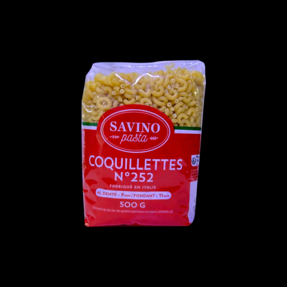Pâtes coquillettes n252 500g Savino  Pâtes