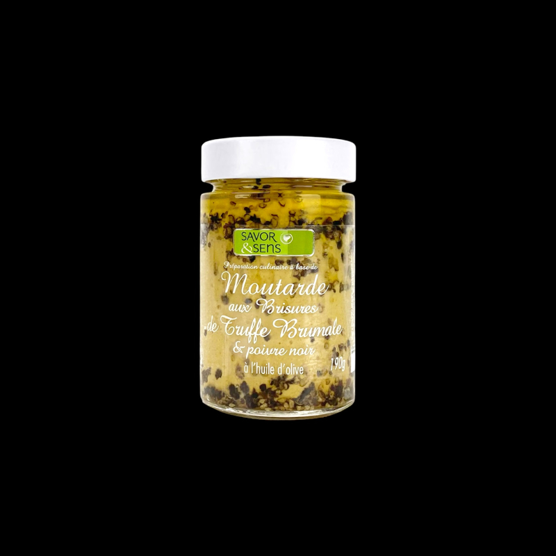 Moutarde truffe poivre noir 190g Savor&Sens  Moutarde