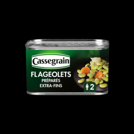 Flageolets préparés extras fins 265g Cassegrin  Conserves de légumes