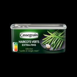 Haricots verts extras fins 200g Cassegrin  Conserves de légumes