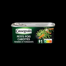 Petits pois et carottes 200g Cassegrin  Conserves de légumes
