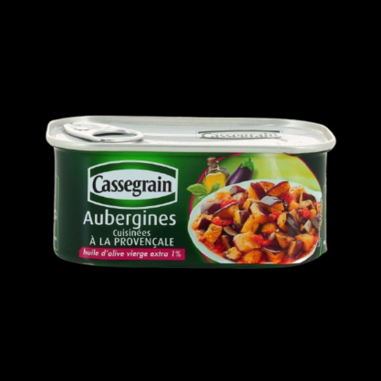 Aubergines cuisinées à la provençale 185g Cassegrin  Conserves de légumes