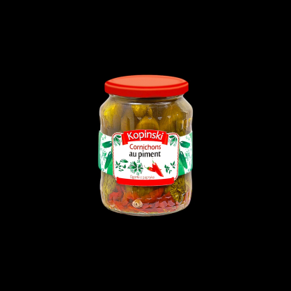 Cornichons piments 380g Kopinski  Cornichons