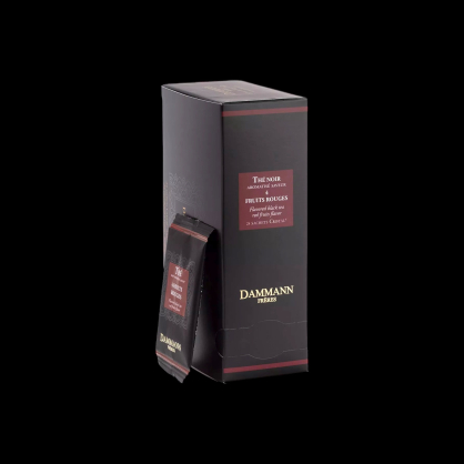 Thé noir 4 fruits rouges 24 sachets suremballés Dammann Frères  Thé noir