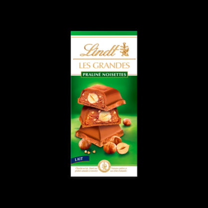 Les grandes praliné noisettes lait 225g Lindt  Tablettes de chocolat
