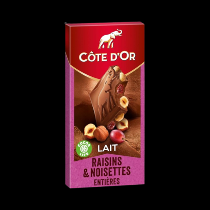 Chocolat lait raisin & noisettes 180g Côte d’Or  Tablettes de chocolat