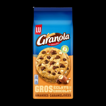 Granola gros éclats de chocolats noir amandes caramélisées 184g Lu  Cookie