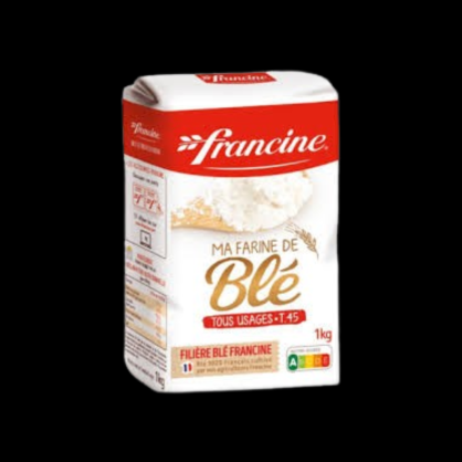 Farine blé T45 1kg Francine  Farines, sucres et aides à la pâtisserie