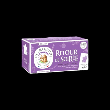 Tisane bio retour de soirée 42g Les 2 Marmottes  Infusions et tisane