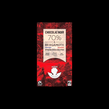 Chocolat noir 70% bergamote bio 80g Maison Bonange  Tablettes de chocolat