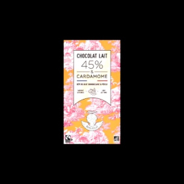 Chocolat lait 45% cardamome bio 80g Maison Bonange  Tablettes de chocolat
