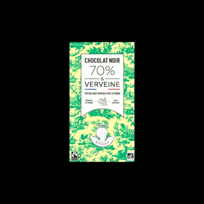 Chocolat noir 70% verveine bio 80g Maison Bonange  Tablettes de chocolat