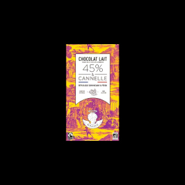 Chocolat au lait 45% cannelle bio 80g Maison Bonange  Tablettes de chocolat