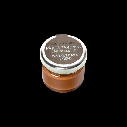 Mini pâte à tartiner lait noisette 28g Alain Milliat  Pâtes à tartiner