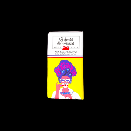 Tablette noir et sel de Camargue 30g Le Chocolat des Français  Tablettes de chocolat