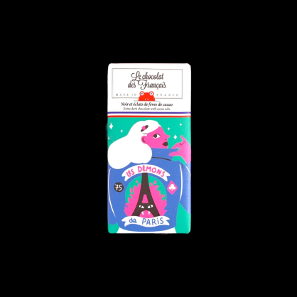 Tablette noir éclats fève cacao 30g Le Chocolat des Français  Tablettes de chocolat