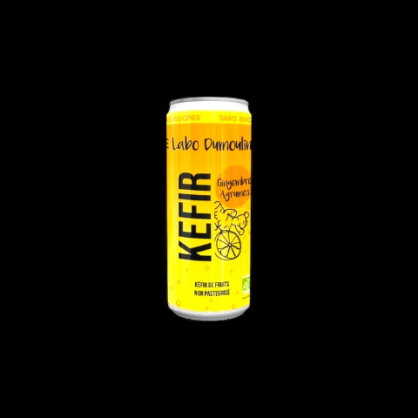 Canette kéfir gingembre agrumes sans sucre 25cl Le Labo du Moulin  Boissons gazeuses