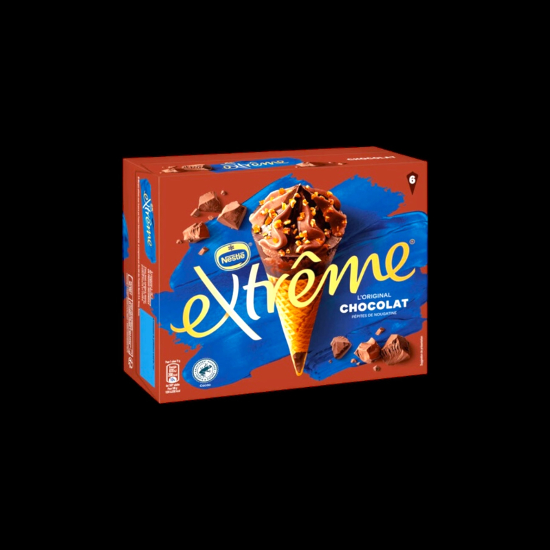 Extrême cones chocolat 6x720ml Nestlé  Crème glacée