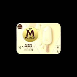 Glace bâtonnet chocolat blanc 4x100ml Magnum  Crème glacée